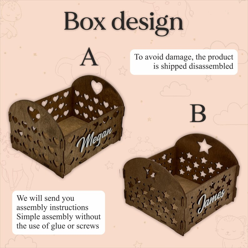 Personalized Wooden Treasure Box – Engraved Rustic Storage Chest