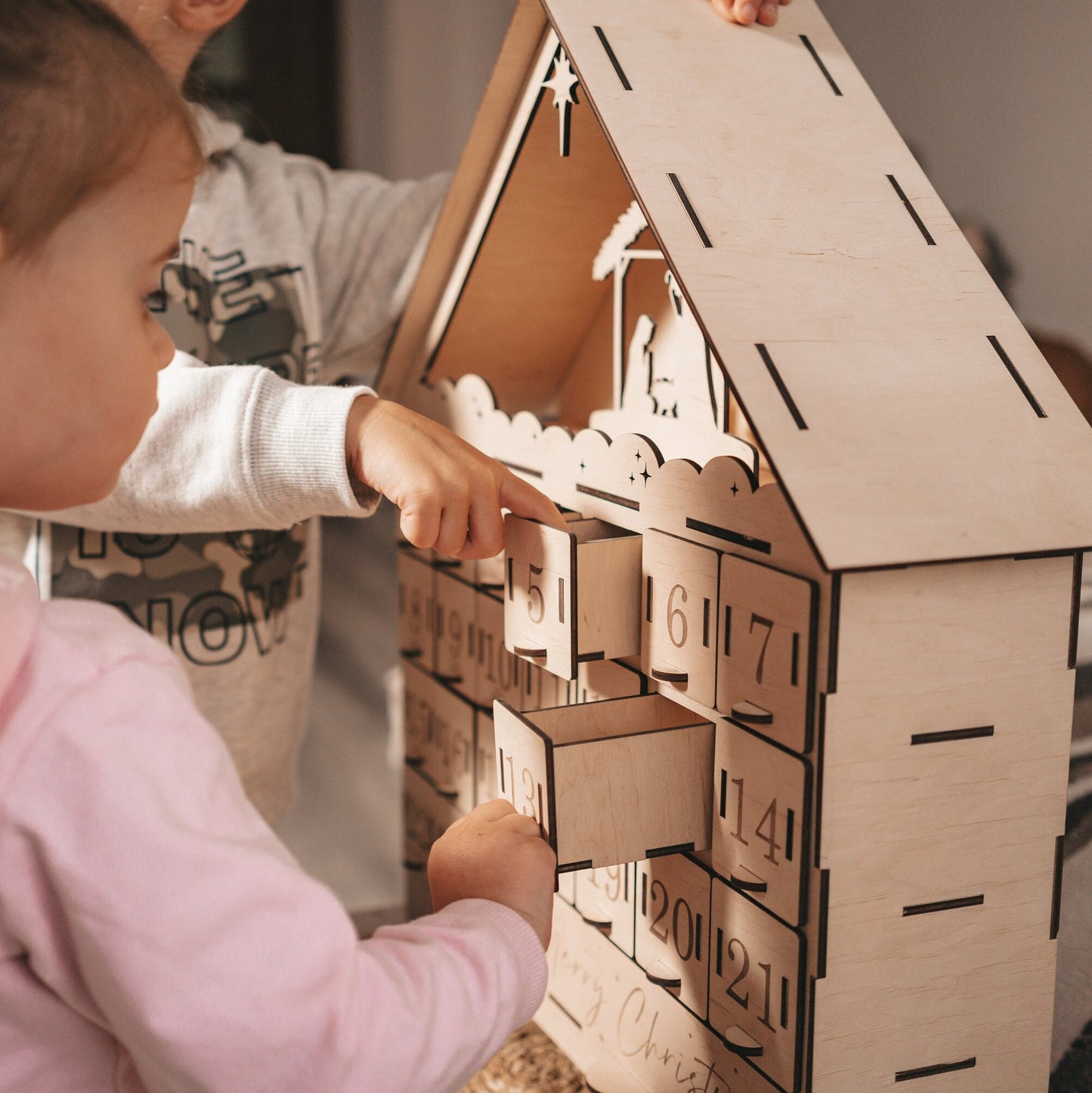 Wooden Christmas Advent Calendar For Kids