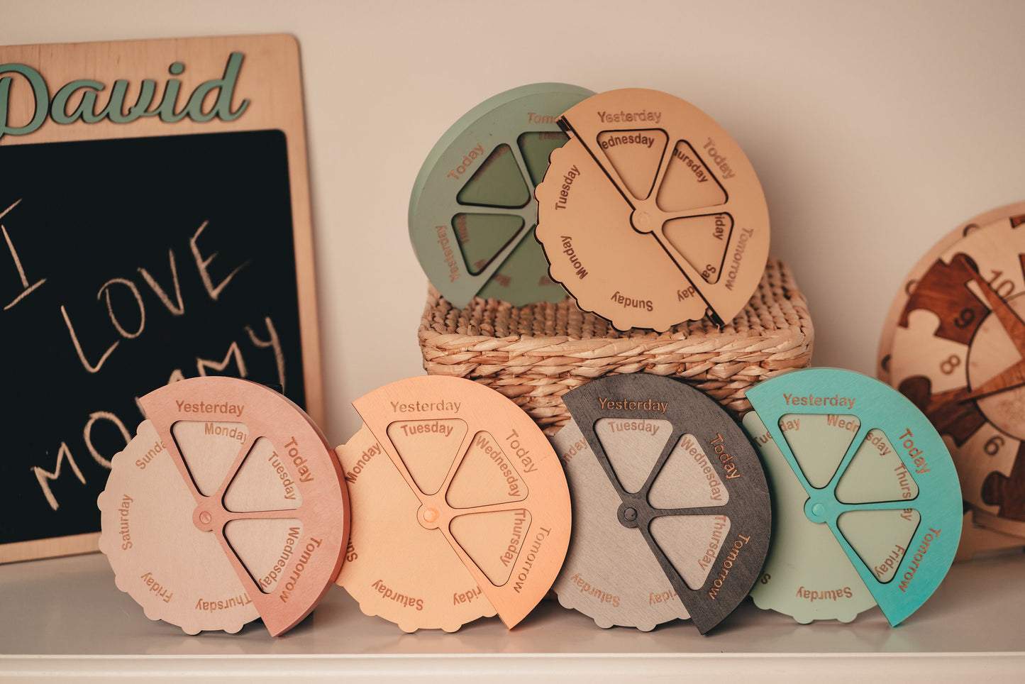 Toddler learning Toy, Montessori Calendar Educational Toy, Wooden Kids Calendar Gift , Sensory Toys Perpetual Calendar