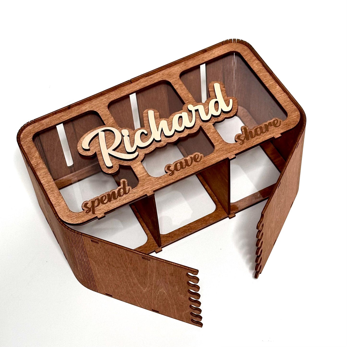 Personalized 3 Compartment Piggy Bank