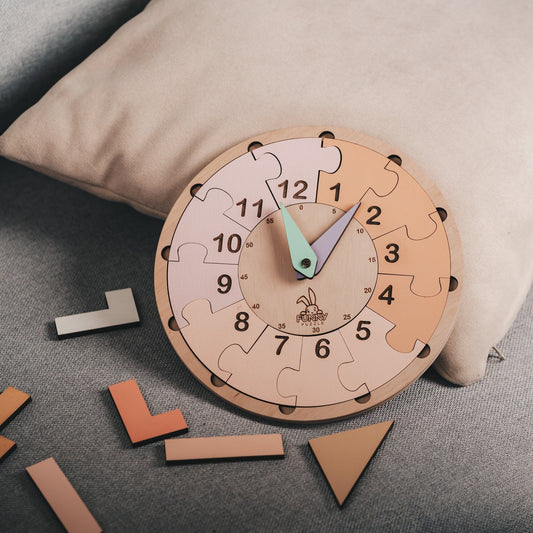 Personalized Children's Learning Clock Toys, Wooden baby Toys, Montessori toy 1st Birthday Gift, Kids Toy Gift Sensory Activity