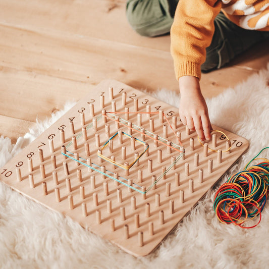 Personalized Wooden Geoboard, Preschool Toy Learnin  Kindergarten Toy, Montessori Sensory Board, Toddler Gift 4 Year Old Gift