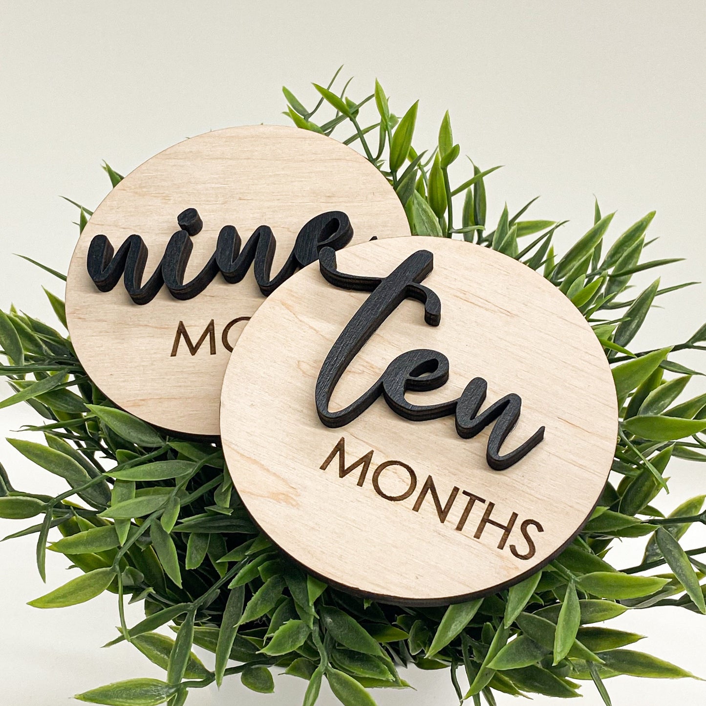 Baby Monthly Sign Set, Baby Announcement, New Mom Gift, Baby Shower Gift, Milestone Discs, Wood Monthly Photo Markers