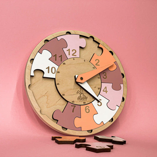 Children's Learning Clock Toys, Wooden baby Toys, Montessori toy 1st Birthday Gift, Kids Toy Gift Sensory Activity, New Mom Gift