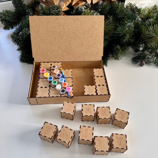 Set for Children's Creativity Blocks, Building Blocks, Coloring Blocks, Letter Blocks,Paint cubes for kids,Wooden Blocks, Wooden Toy Blocks,