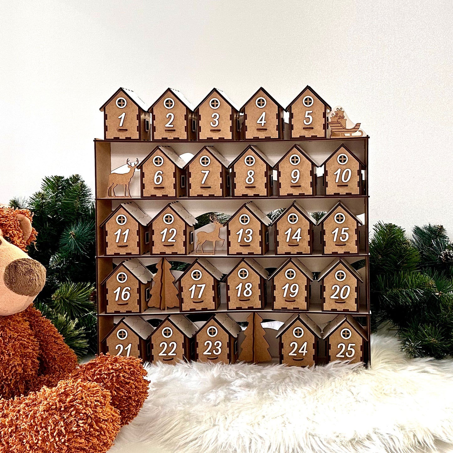 Wooden Advent Calendar For Kids, Adult Rustic Holiday Decor, Christmas Decor, Home Decoration 2023, Nativity Scene Set,Advent Activity Gifts