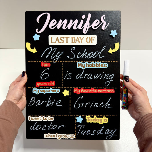 First Day of School Sign, Back to School Sign,Personalized School Sign,Kindergarten First Day of School Sign, First and Last Day School Sign
