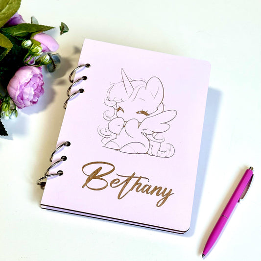 Engraved Wooden Notebook, Custom Personalized Journal, Gift for Her, Wooden Diary, Thoughtful Birthday Gift, Handcrafted Wooden Journal