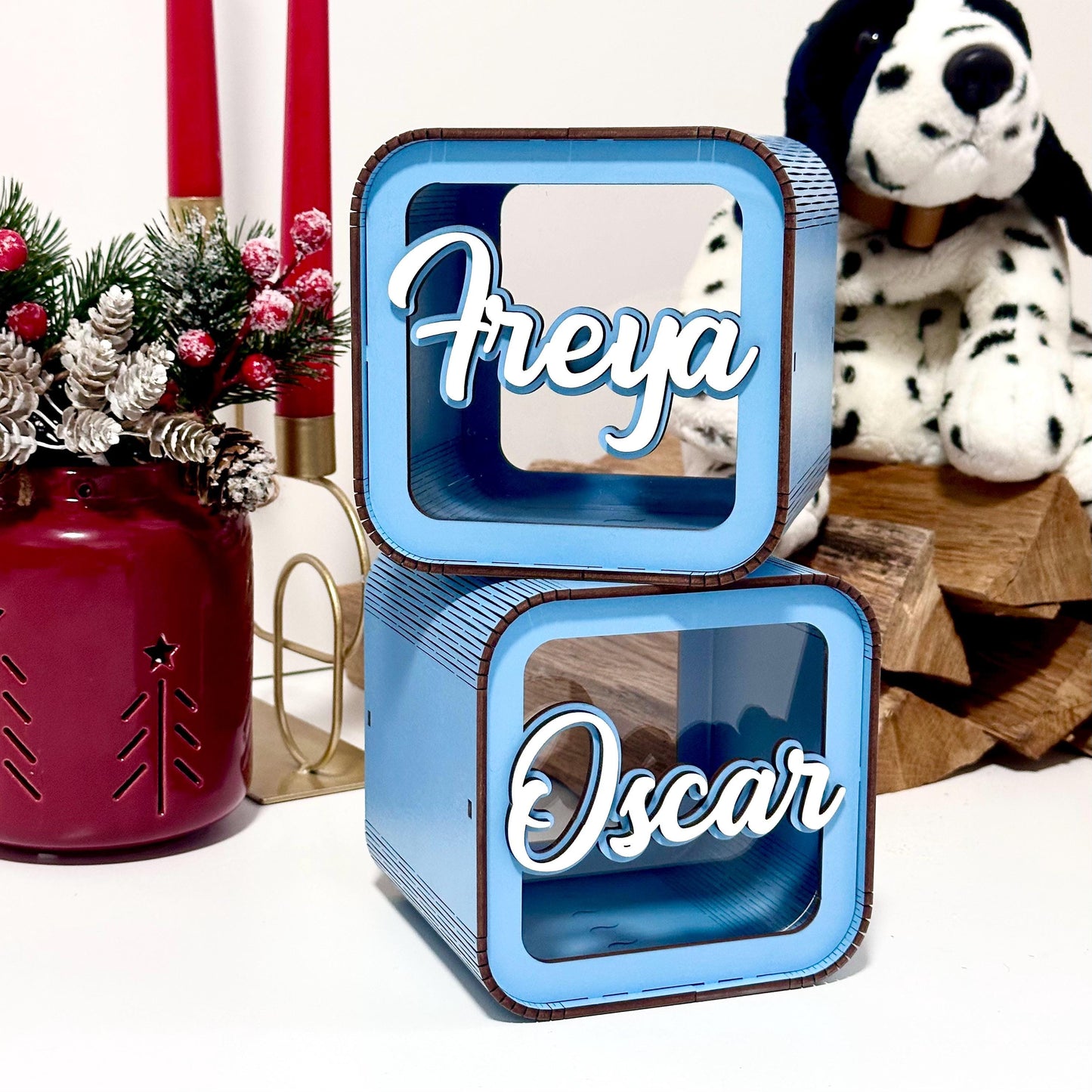 Secret Santa Kids Gifts, Personalized Piggy Bank For Kids, Christmas Toddler, Baby Money Bank, Wooden Coin Bank for Toddler, Cash Box