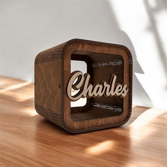Personalized Cute Money Box Piggy Bank Wooden Piggy Bank For Girls and Boys Custom Acrylic Name Coin Bank Baby Kids Baby Keepsake Gift Idea