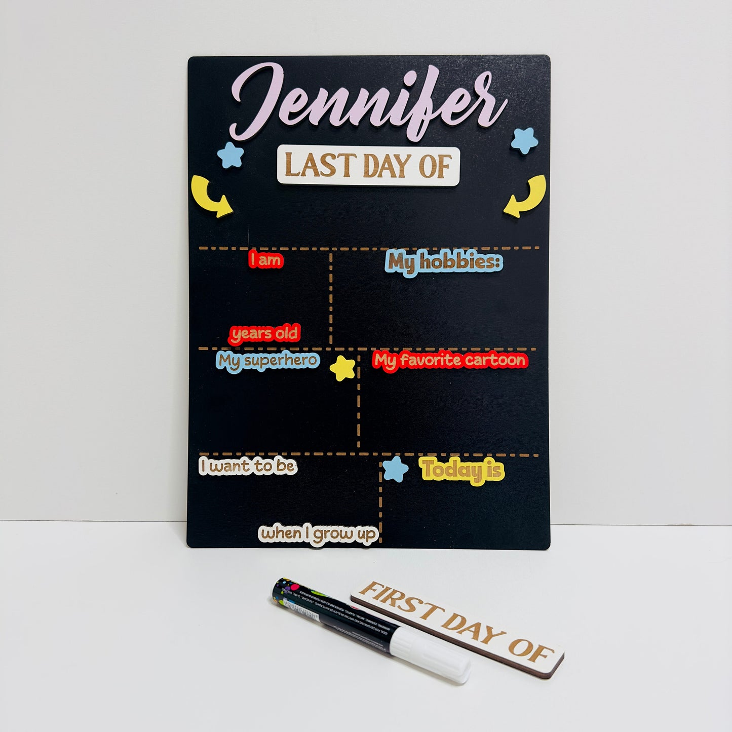 Personalized First Day of School Sign