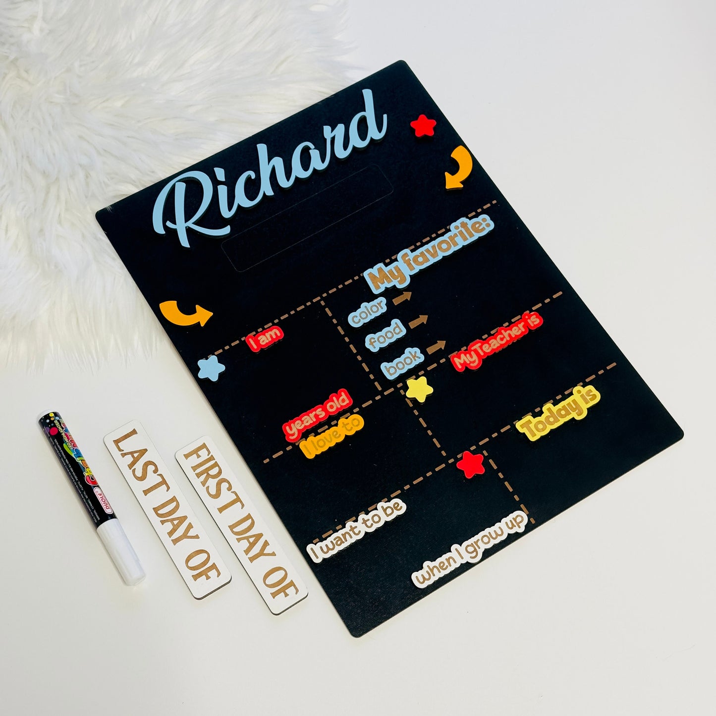 Personalized First Day of School Sign