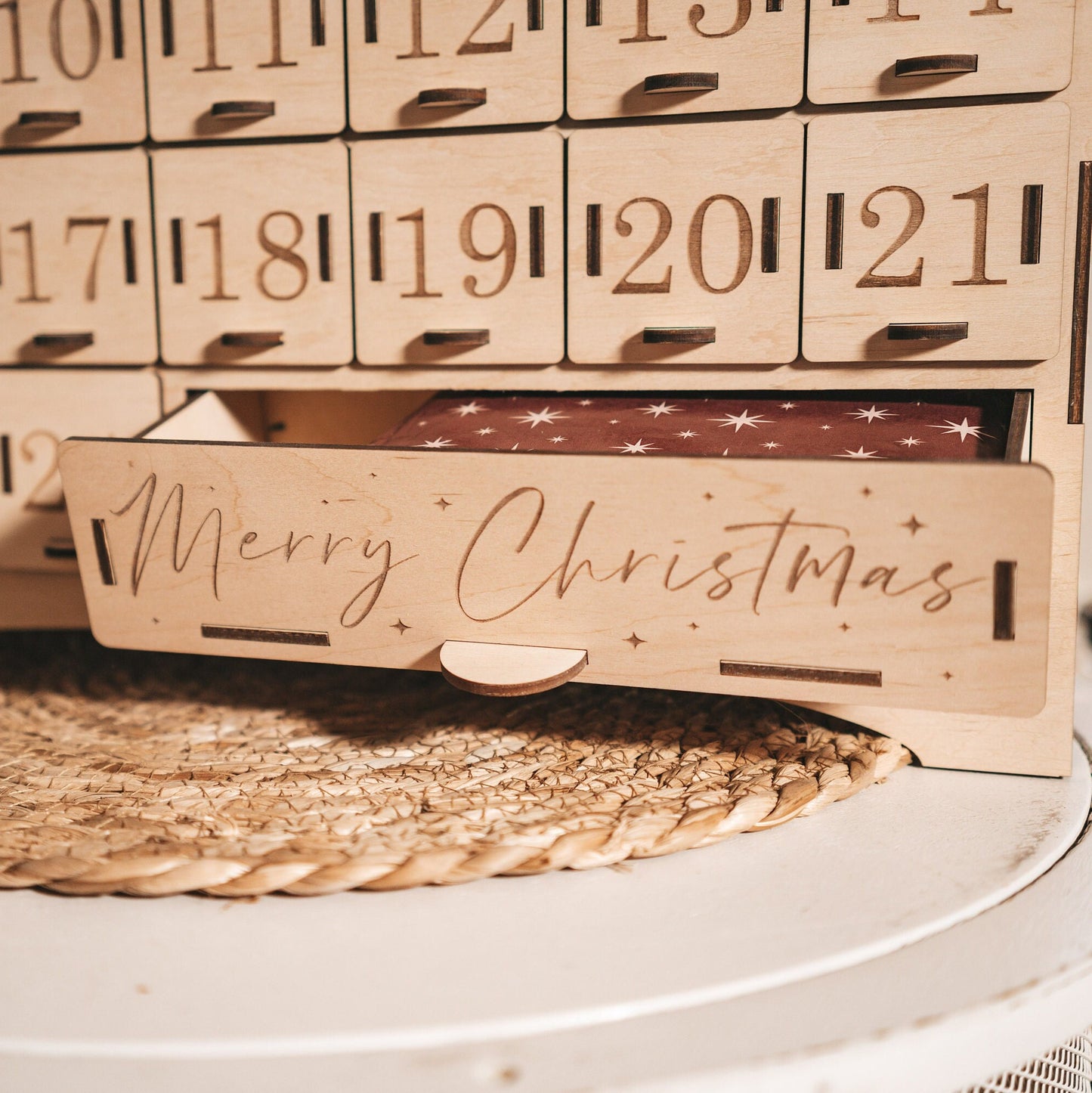 Wooden Christmas Advent Calendar For Kids