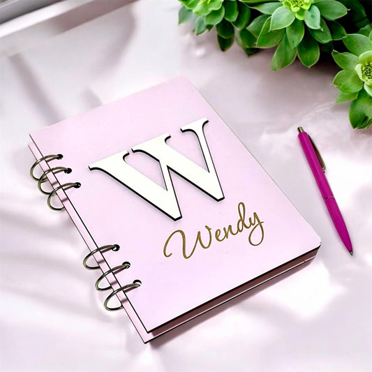 Custom Engraved Wooden Diary – Personalized Rustic Wood Notebook Journal Gift