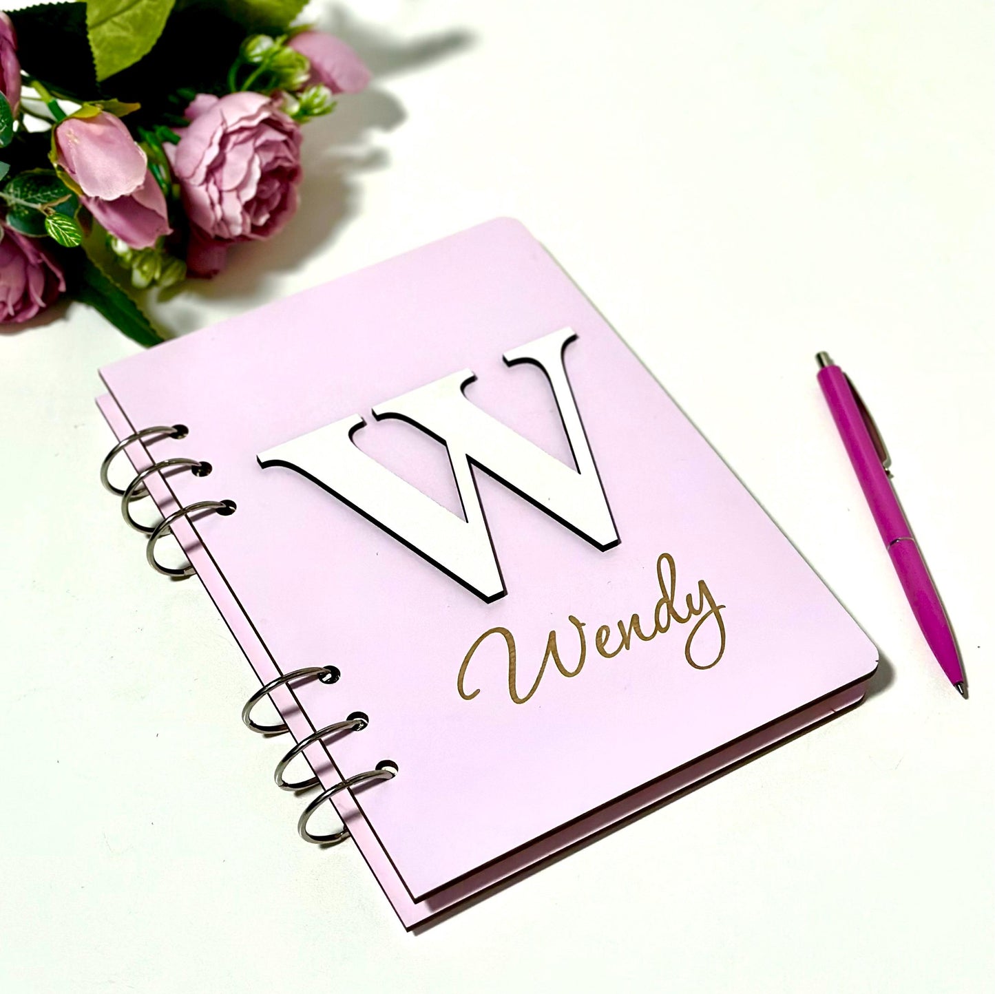 Rustic Wooden Notebook – Custom Engraved Journal with Personalized Wood Cover
