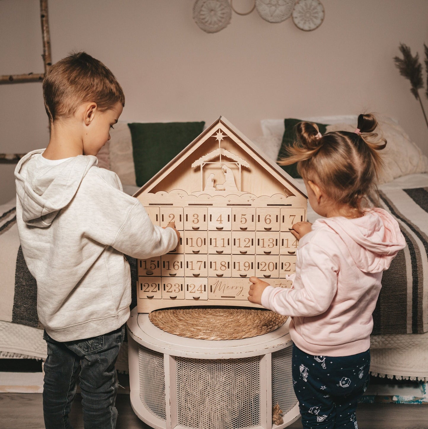 Wooden Christmas Advent Calendar For Kids