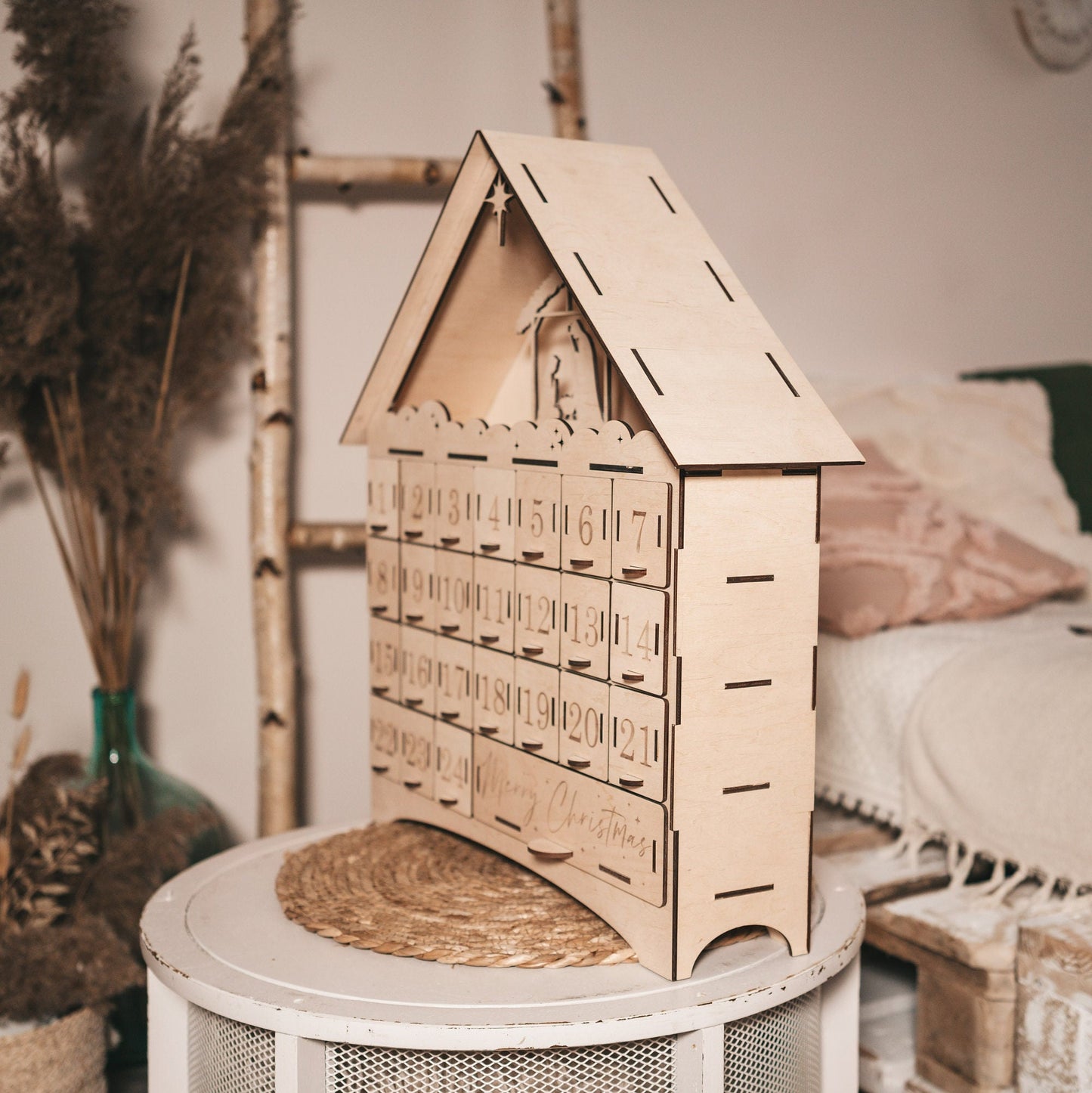 Wooden Christmas Advent Calendar For Kids