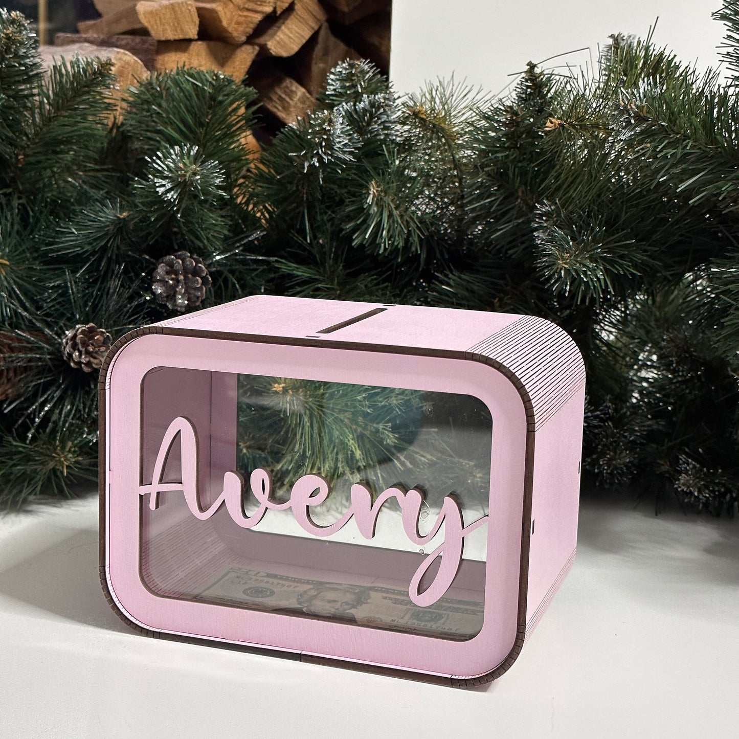 Wooden Name Piggy Bank