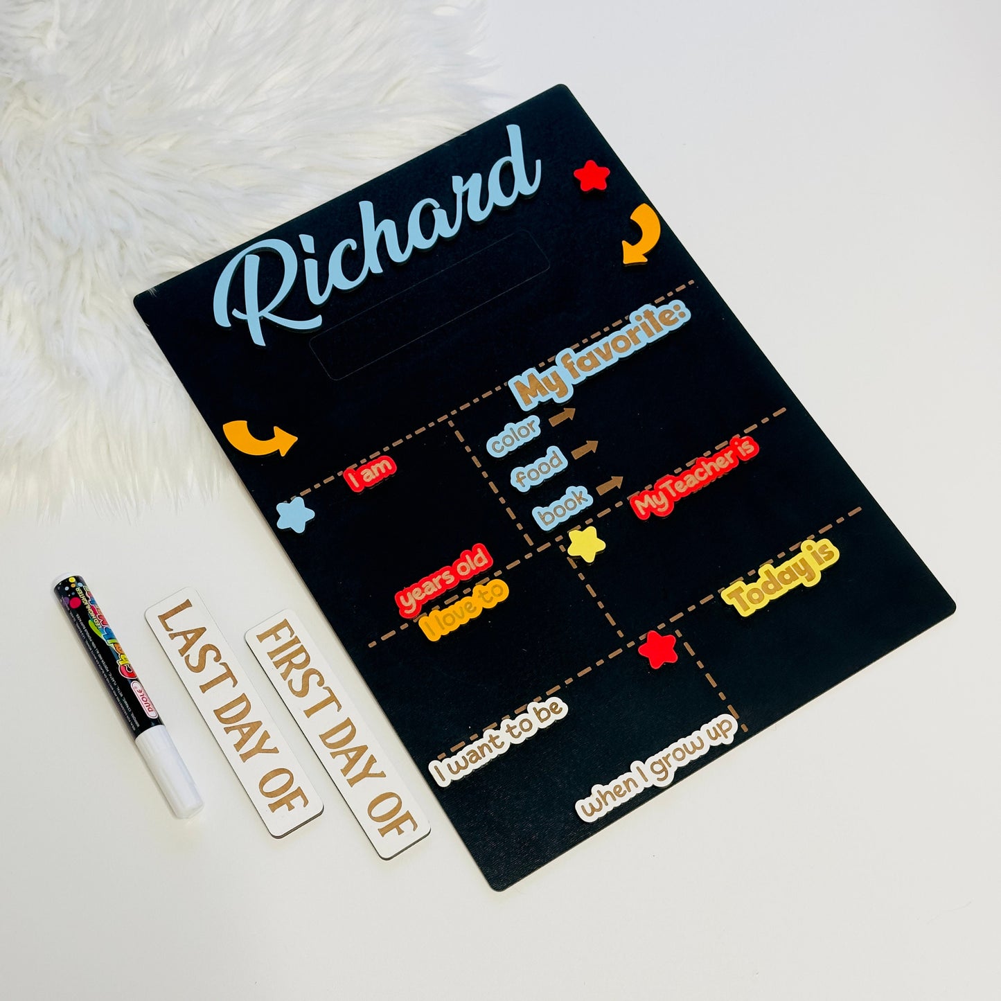 Reusable Back to School Board for Kids