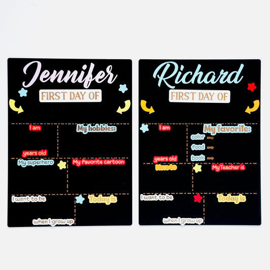 Personalized First Day of School Sign