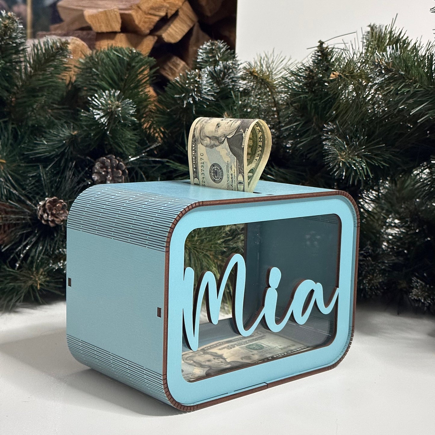 Wooden Name Piggy Bank