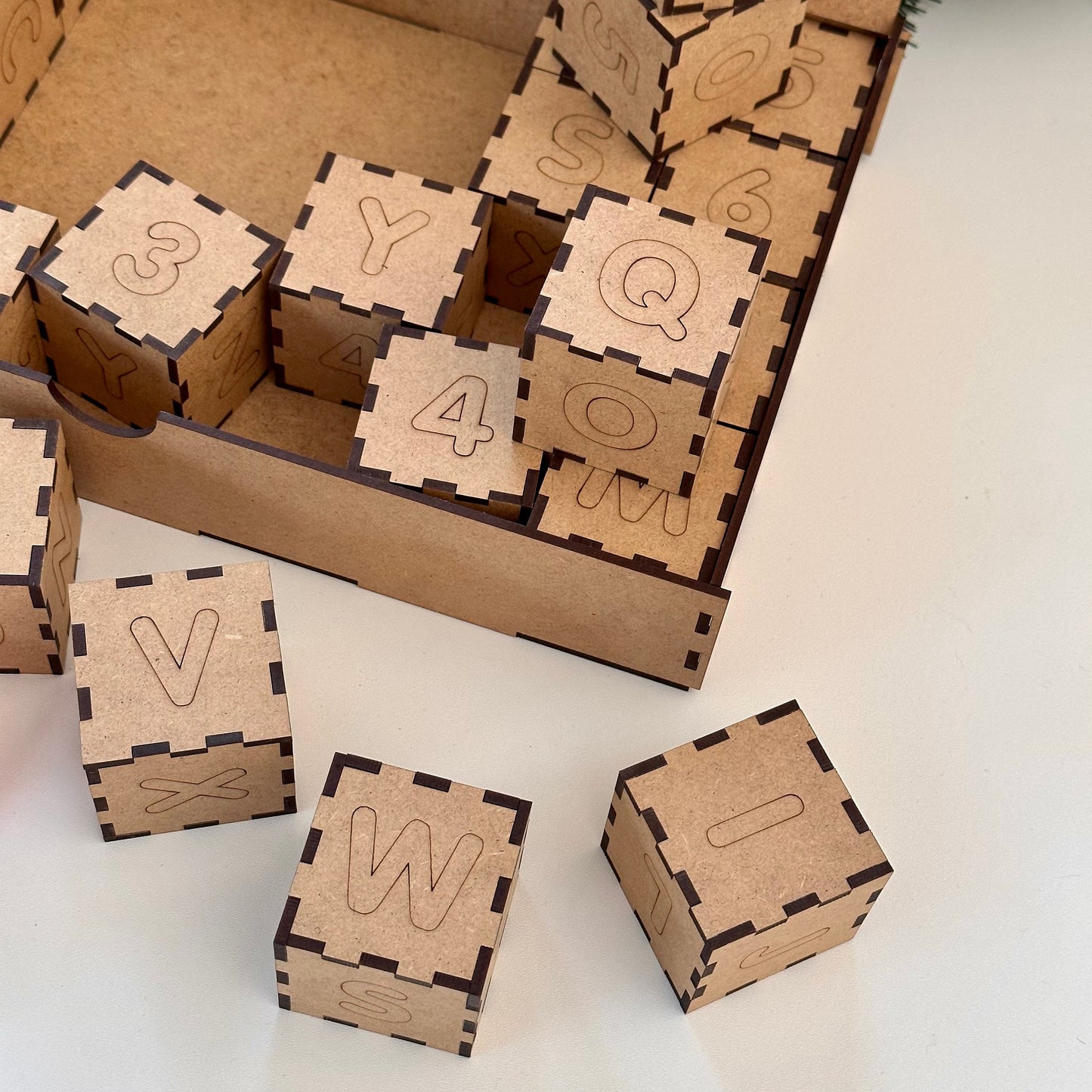 Wooden Building Blocks for Kids – Coloring Letter Blocks Creative Toy Set