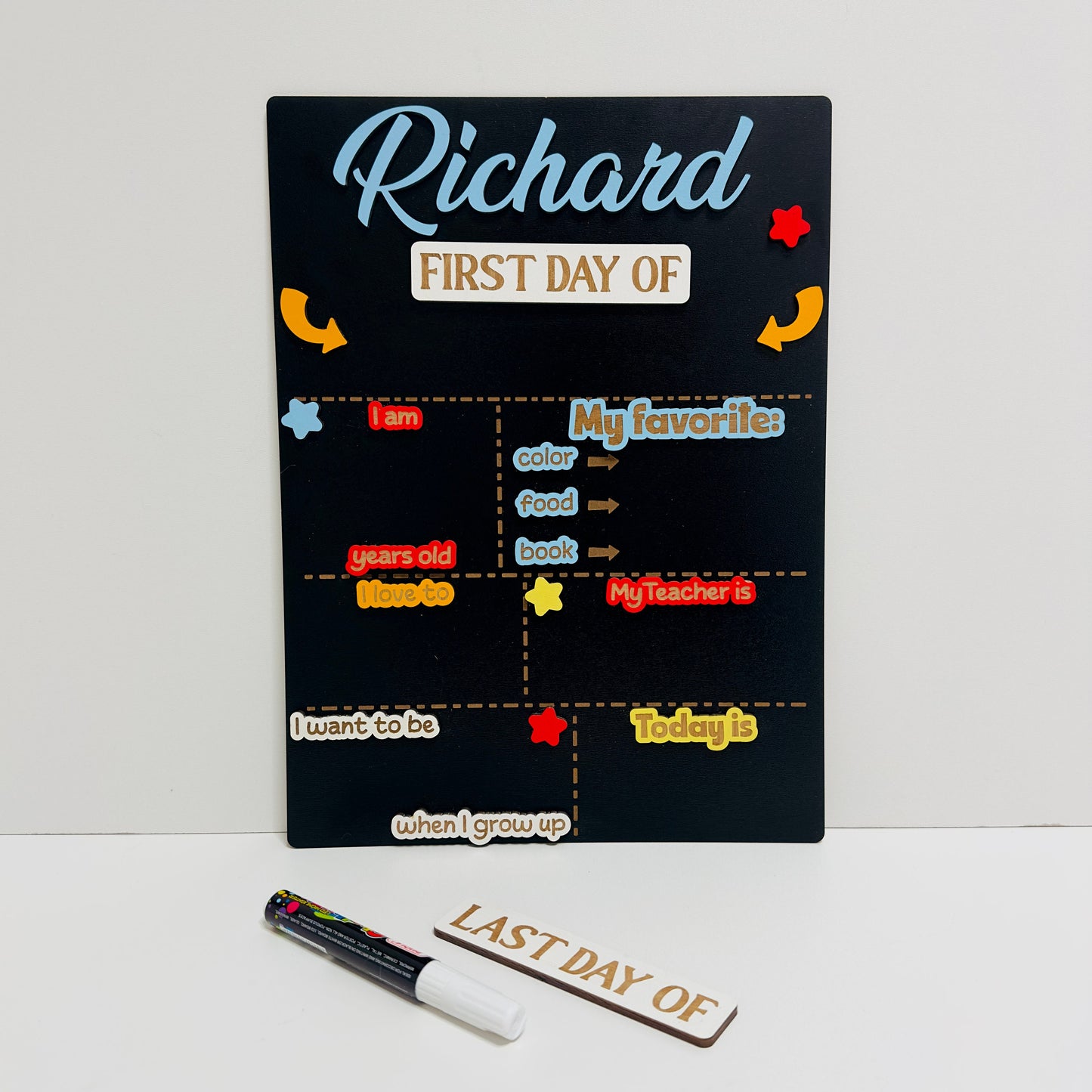 Reusable Back to School Board for Kids