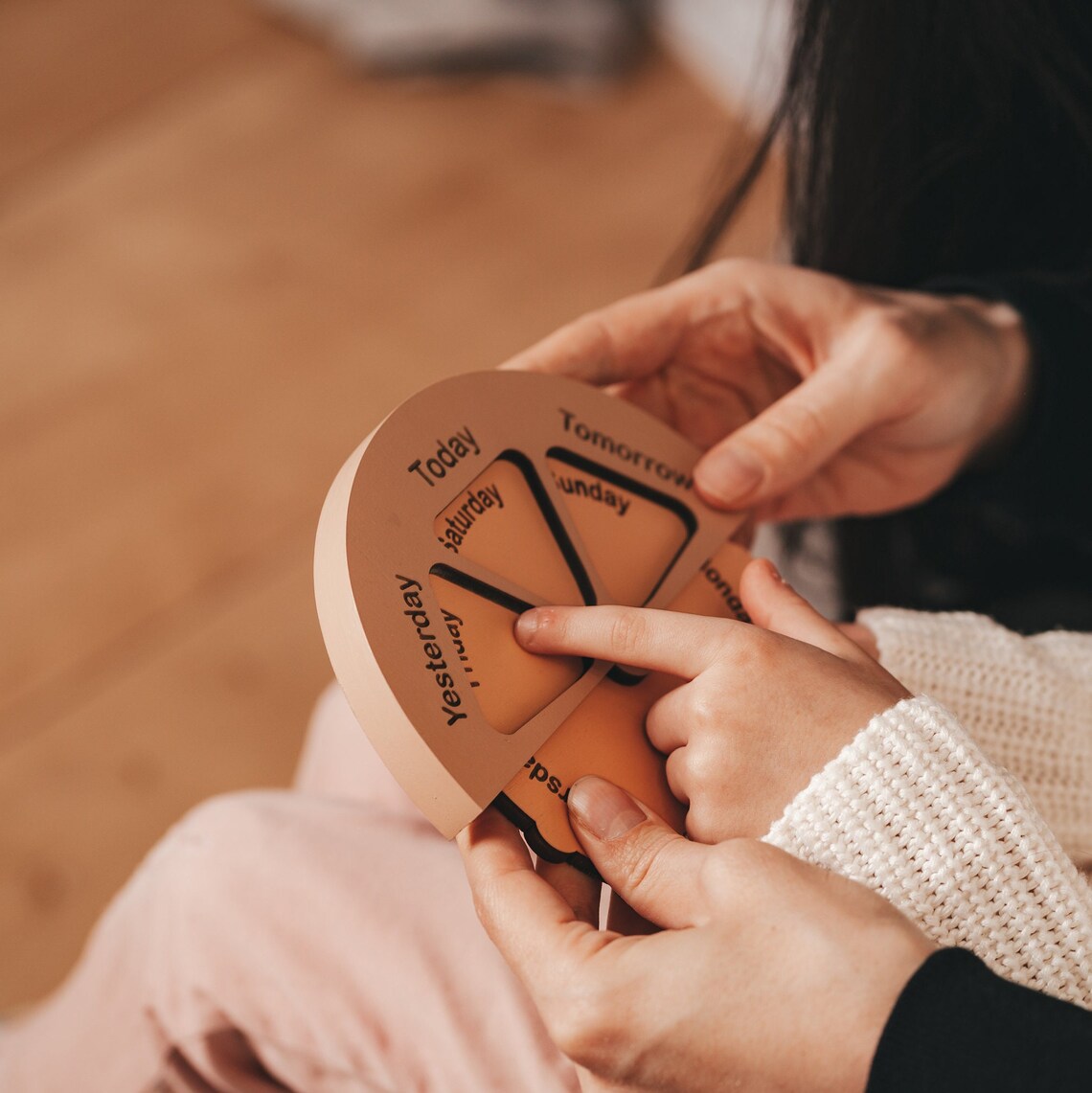 Educational toy Montessori Calendar, Wooden Kid Calendar, Girl Gift Toys For Kids, Sensory Toys Perpetual Calendar