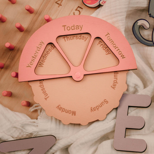 Educational toy Montessori Calendar, Wooden Kid Calendar, Girl Gift Toys For Kids, Sensory Toys Perpetual Calendar