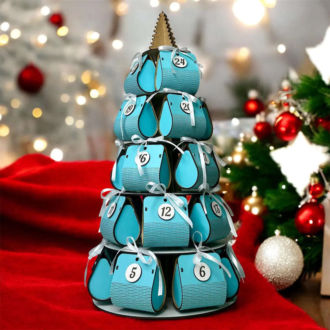 25-day advent calendar, wooden, handmade, festive decoration for children for Christmas