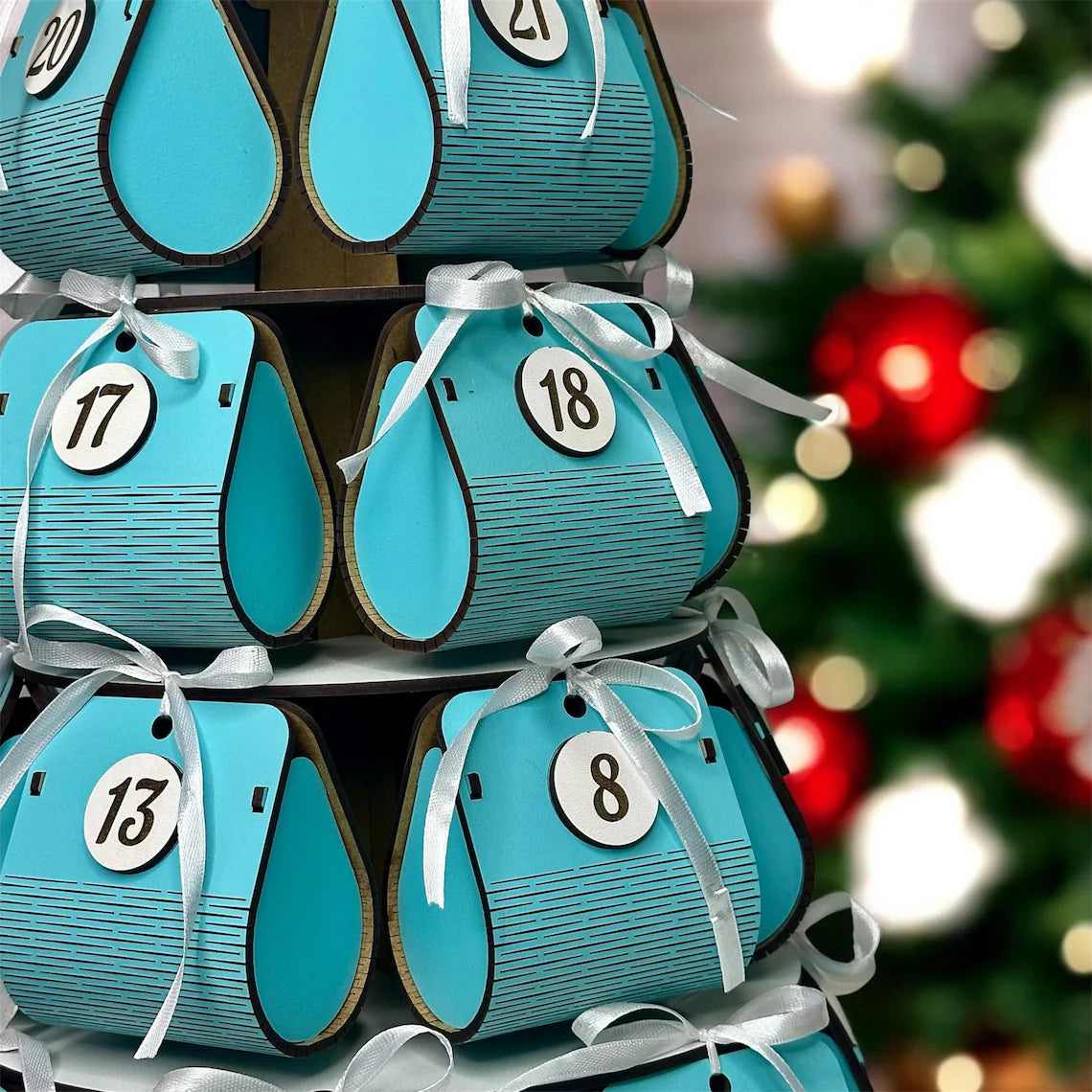 25-day advent calendar, wooden, handmade, festive decoration for children for Christmas