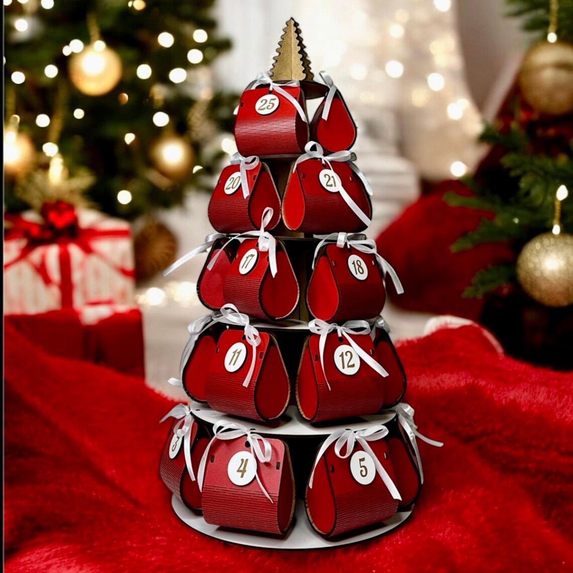 25-day advent calendar, wooden, handmade, festive decoration for children for Christmas