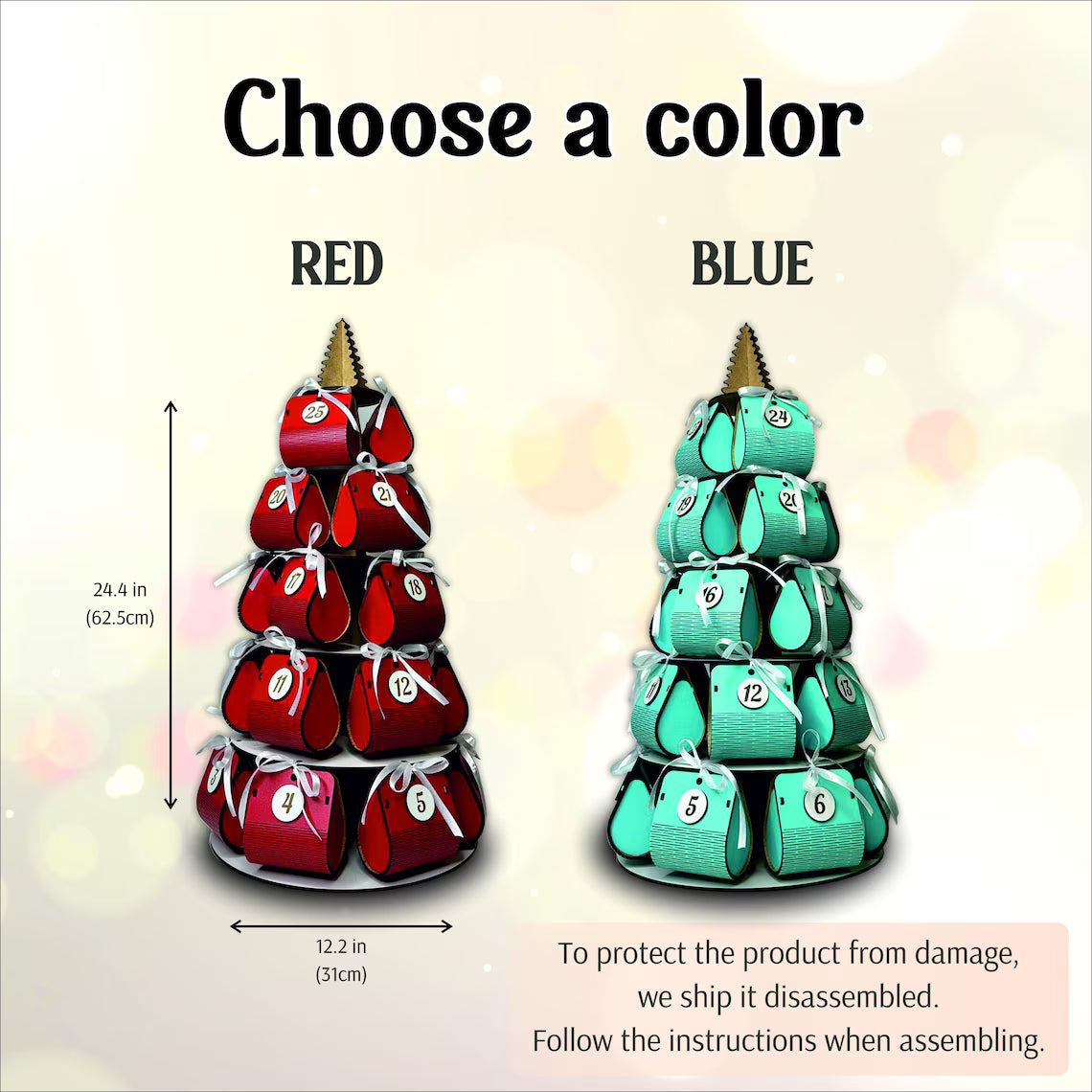 dimensions of handmade wooden advent calendar