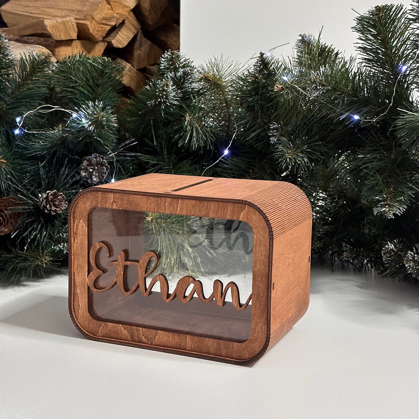 Wooden Name Piggy Bank