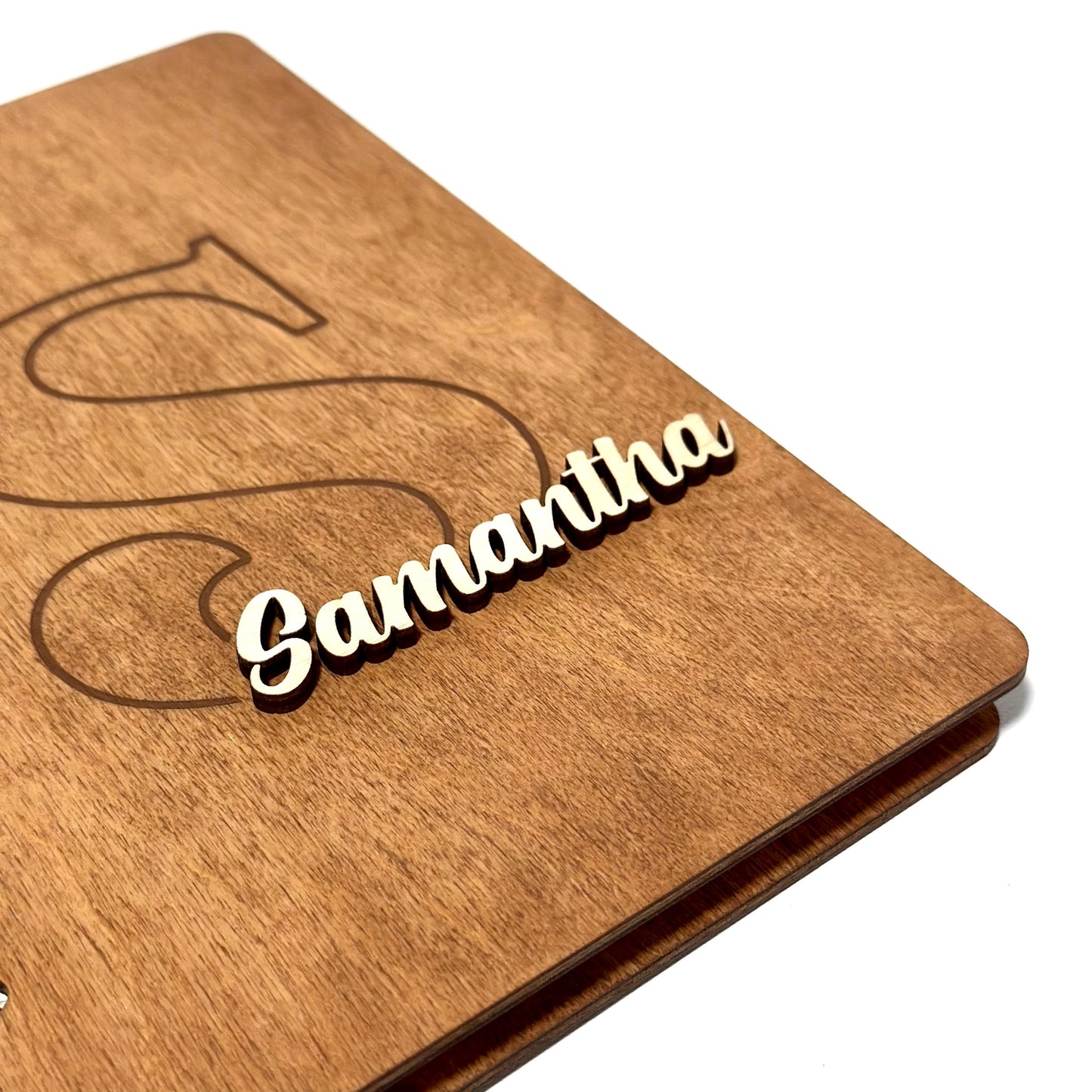 Personalized Wood Writing Journal – Handmade Engraved Wooden Diary Notebook