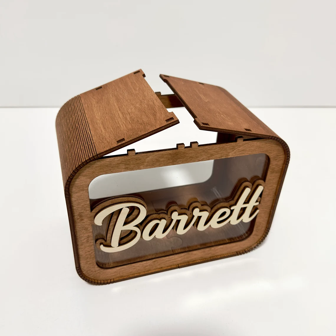 Large 3D personalized wooden piggy bank for children Assembly instructions