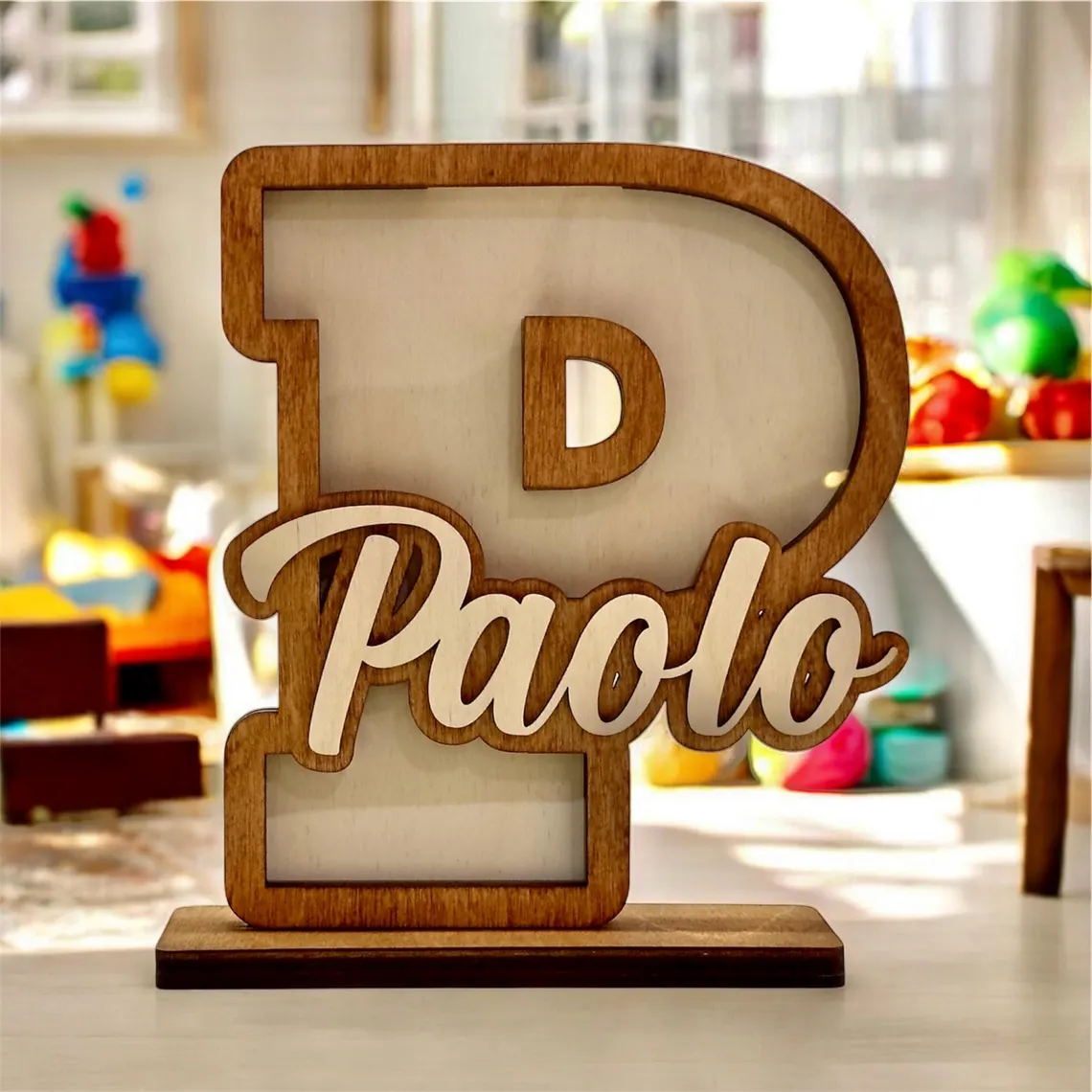 Personalized wooden box for children's coins, box with colors to choose from