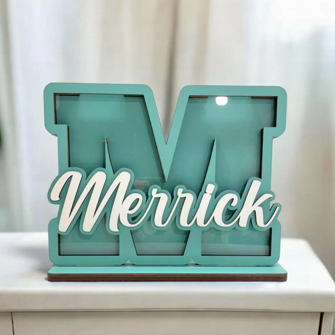 Personalized wooden box for children's coins, box with colors to choose from