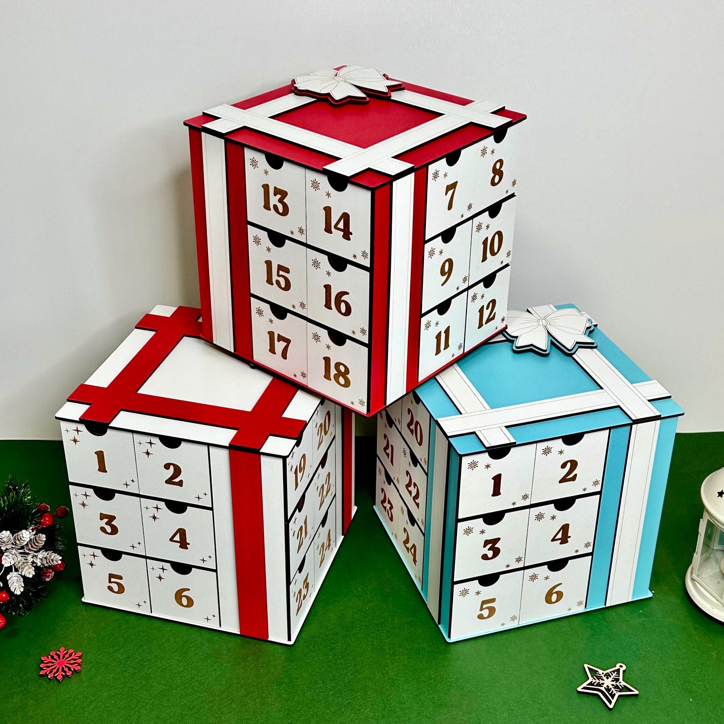 Custom Wooden Advent Calendar | Christmas Countdown Drawer Box | Personalized Family Holiday Keepsake | Xmas Tradition Gift