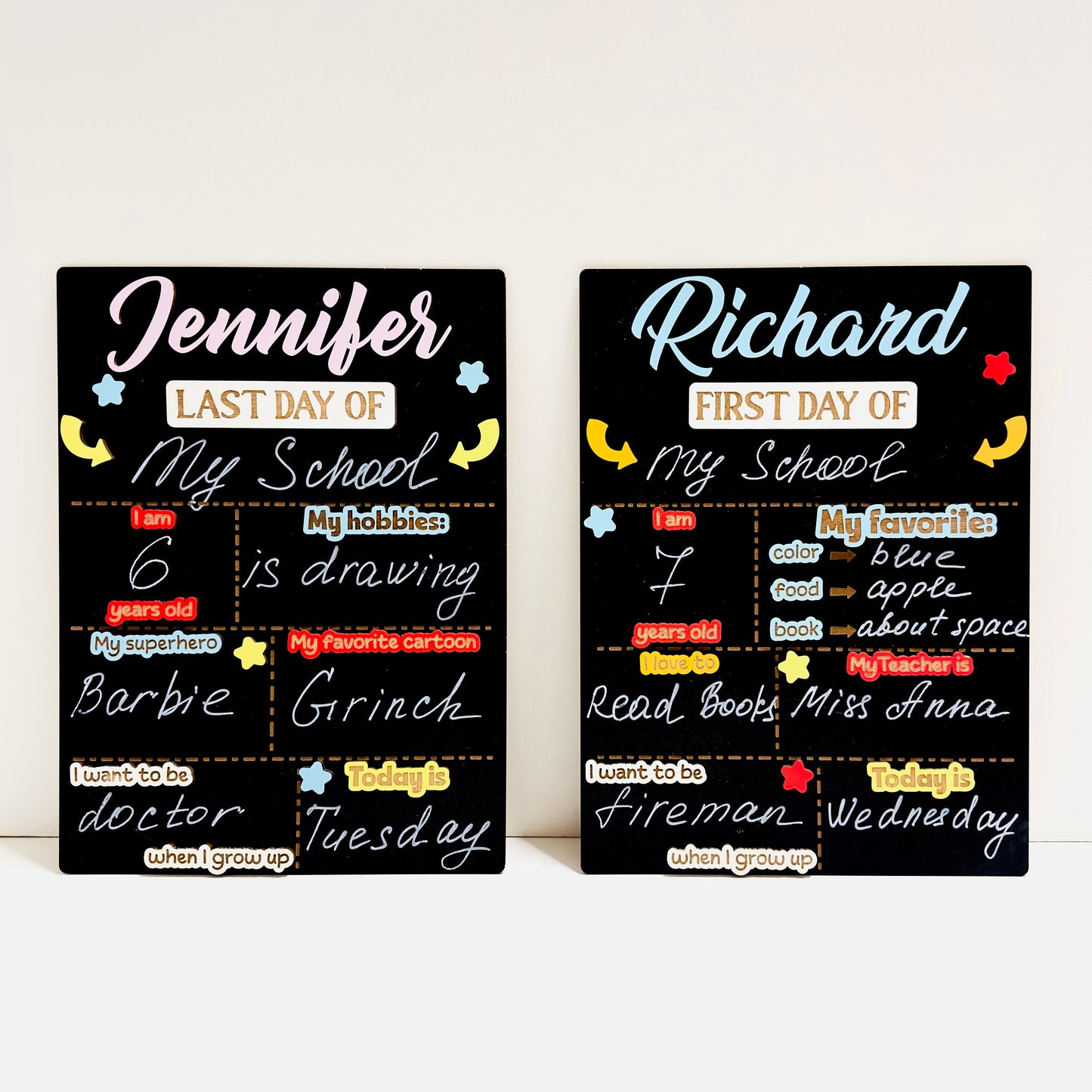 Personalized First Day of School Sign