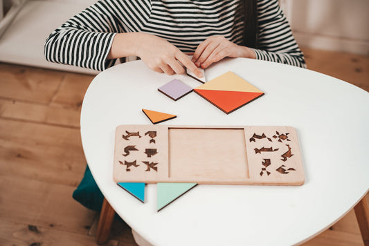 Sensory board, Wooden geometric puzzle toy, Fidget toy, wood mosaic, Peg Board Geometric Shape