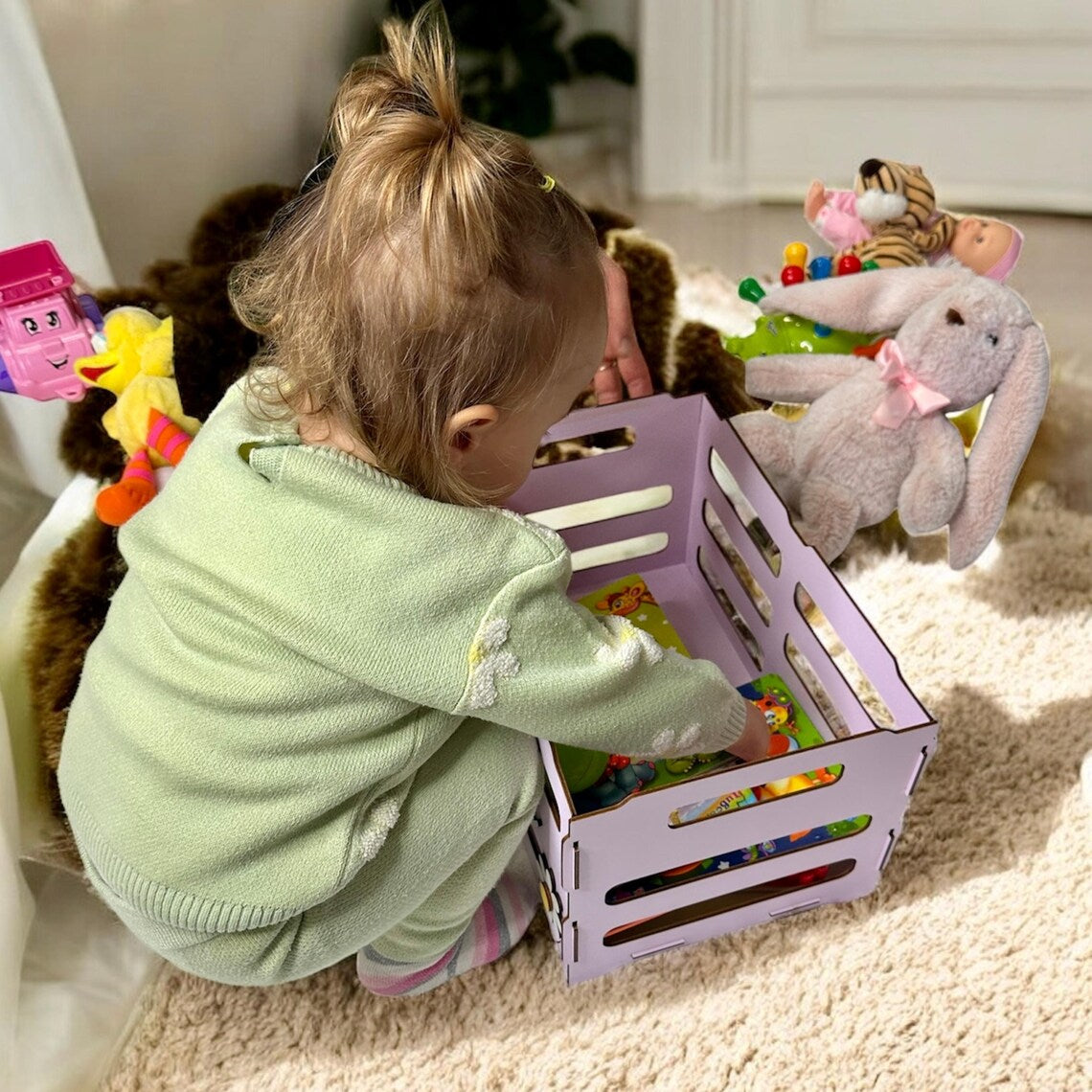 personalized wooden box for children's toys 