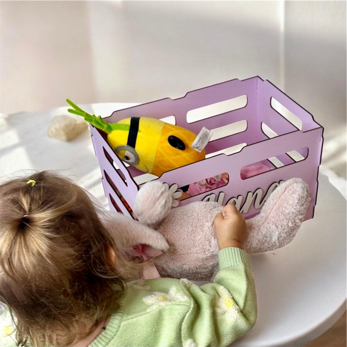 personalized wooden box for children's toys 