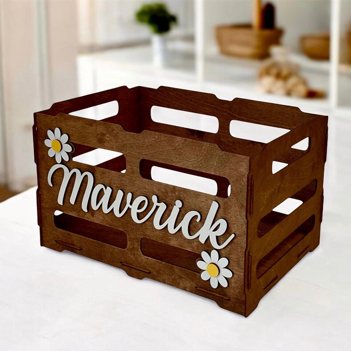 personalized wooden box for children's toys 
