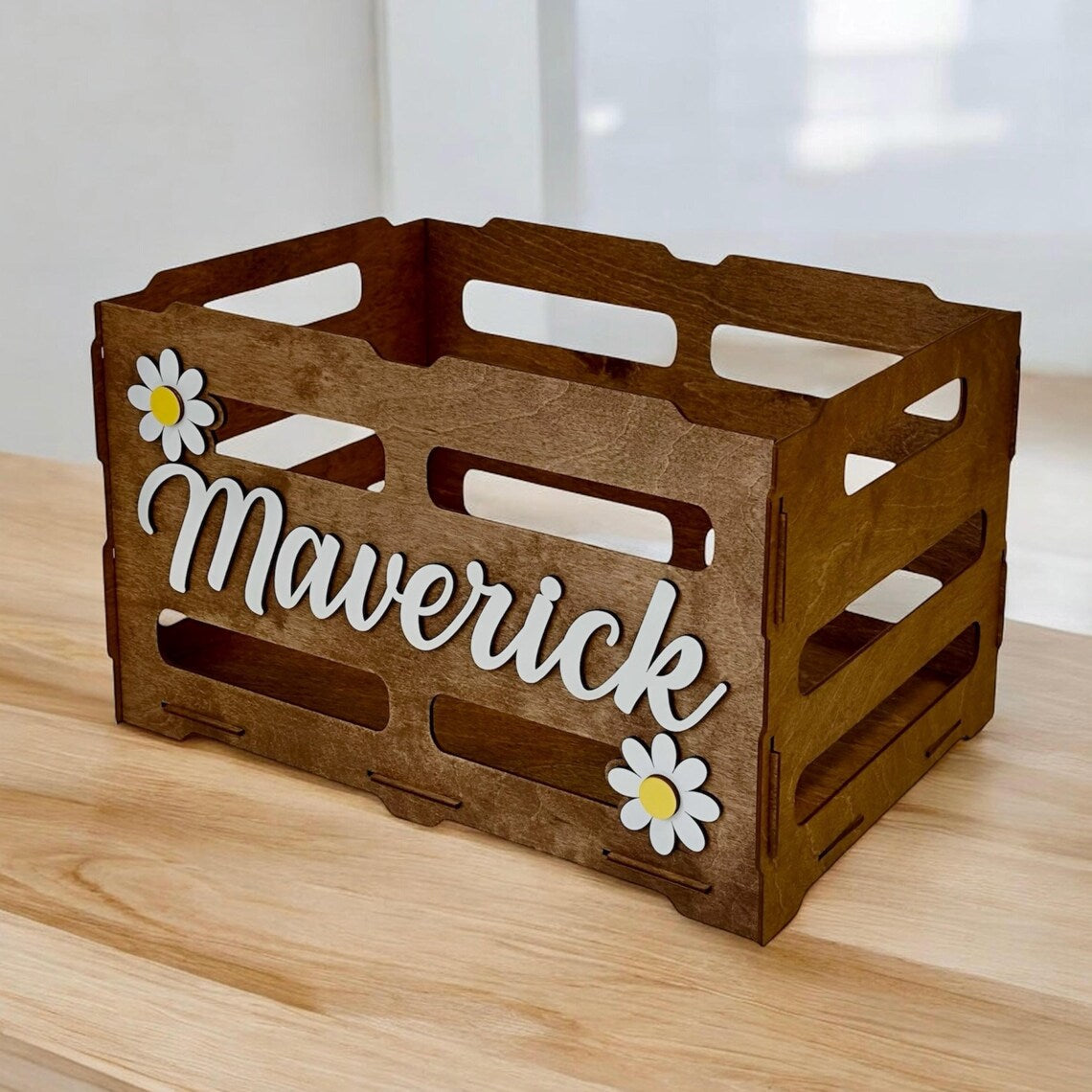 personalized wooden box for children's toys 