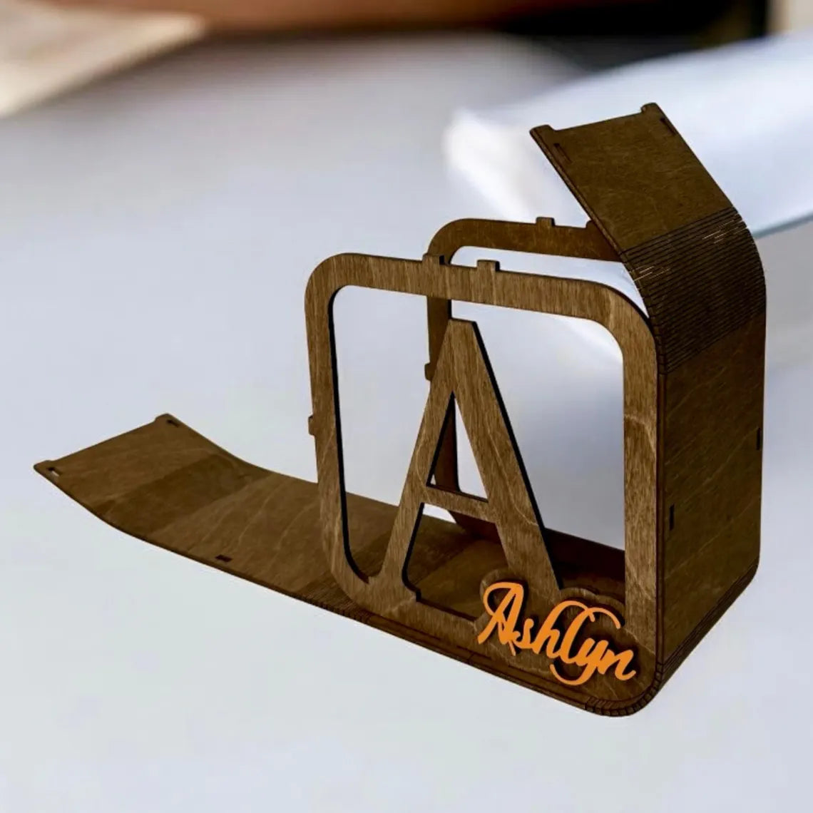 personalized wooden money box for children, stylish with the child's name in color