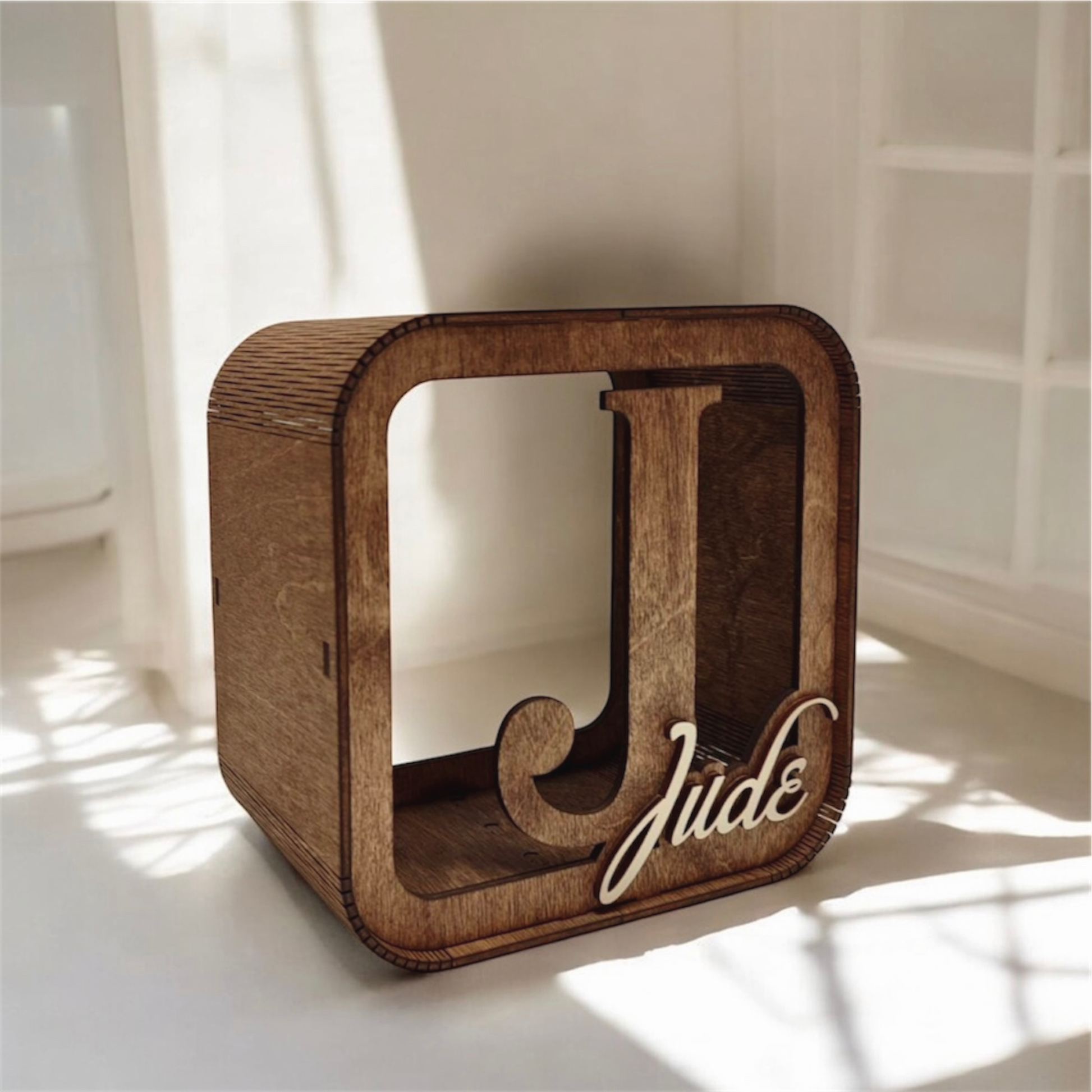 personalized wooden money box for children 