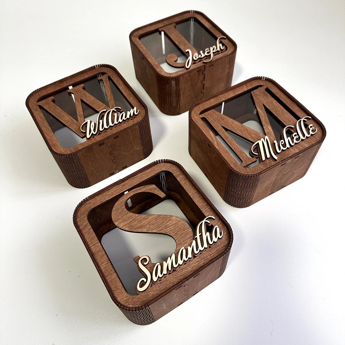 personalized wooden money box for children 