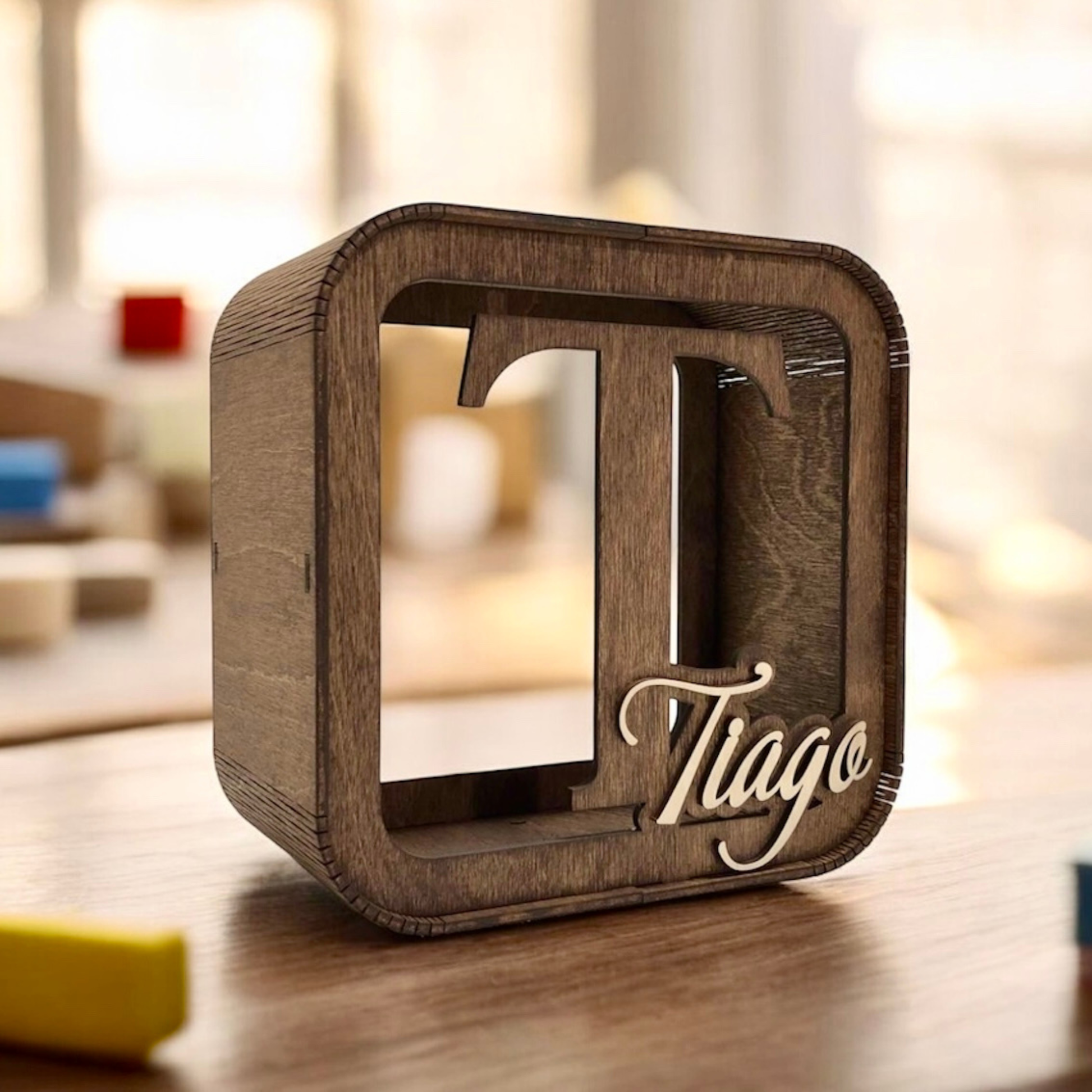 personalized wooden money box for children 