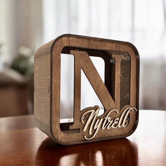 personalized wooden money box for children 